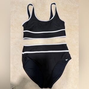 Old Navy Black Bikini Set with White Trim